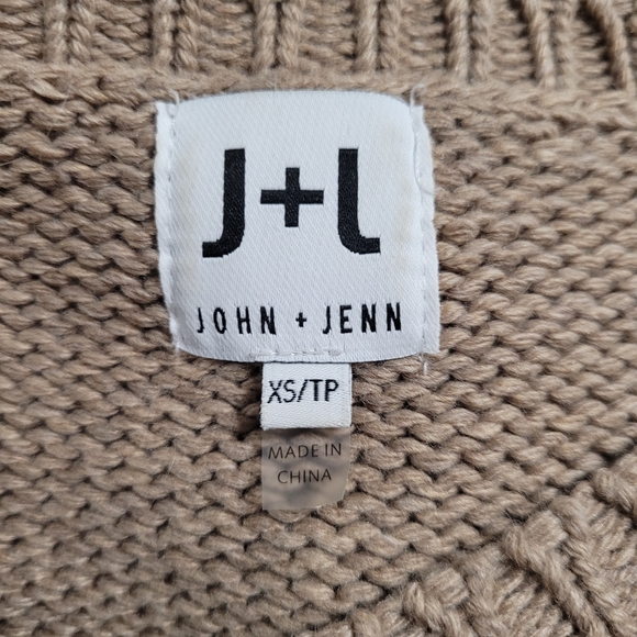 JOHN + JENN Sweater Camel Tan Knit Pull Over Wool Size XS - Picture 5 of 6
